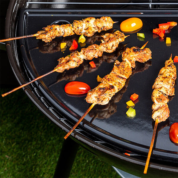 SOMAGIC - Plancha demi-lune en fonte émaillée pour barbecue Kettle - large