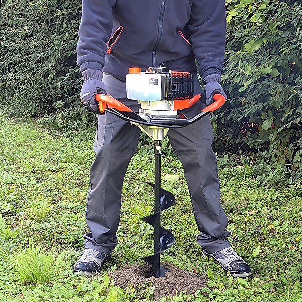 GT GARDEN - Tarière thermique 52 cm3, 3 CV + mèche 60 mm - large
