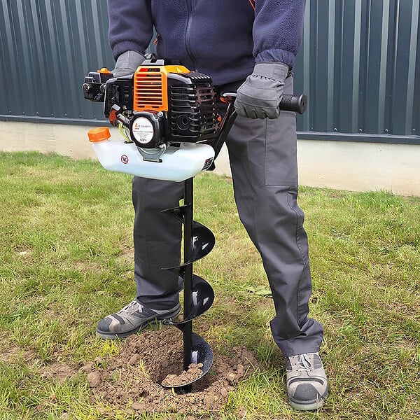 GT GARDEN - Tarière thermique 52 cm3 - 3 CV + mèche 60 mm - large