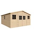 TIMBELA - TIMBELA M333+M333G Abri de jardin en bois H246x418x522 cm/20 m² - AVEC LES PLANCHERS IMPRÉGNÉ - vignette