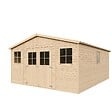 TIMBELA - TIMBELA M333+M333G Abri de jardin en bois H246x418x522 cm/20 m² - AVEC LES PLANCHERS IMPRÉGNÉ - vignette