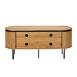 OVIALA - Meuble TV rectangulaire 2 portes L120 cm effet bois clair - Hemera - vignette
