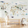 99DECO - Papier peint panoramique - World map - Vert - intissé : 150g/m² - 7 lés : 336x270cm - vignette