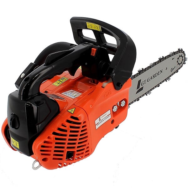 GT GARDEN - Tronçonneuse élagueuse thermique 25 cm3, 1 CV, guide 26 cm, 2 chaînes - large