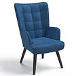 ID MARKET - Fauteuil scandinave ANIA en velours bleu - vignette