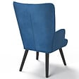ID MARKET - Fauteuil scandinave ANIA en velours bleu - vignette