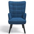ID MARKET - Fauteuil scandinave ANIA en velours bleu - vignette