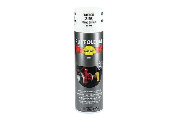 RUST-OLEUM - Couche de finition Hard Hat Ral-couleurs blanc pur satin RAL 9010 500ml - RUST-OLEUM - 2193 - large