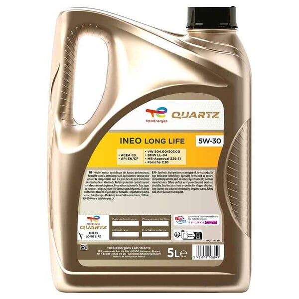 TOTALENERGIES - Huile moteur 100% synthétique Quartz Ineo Long Life 5W-30 5L - large
