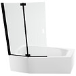 JACOB DELAFON - Pack baignoire bain douche 170 x 90 Bastille vidage à gauche blanc brillant + tablier en niche + pare-bain noir - vignette