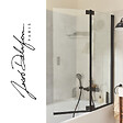 JACOB DELAFON - Pack baignoire bain douche 170 x 90 Bastille vidage à gauche blanc brillant + tablier en niche + pare-bain noir - vignette