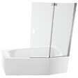 JACOB DELAFON - Pack baignoire bain douche 170 x 90 Bastille vidage à droite blanc mat + tablier en niche + pare-bain chromé - vignette