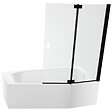 JACOB DELAFON - Pack baignoire bain douche 170 x 90 Bastille vidage à droite blanc brillant + tablier en niche + pare-bain noir - vignette