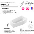 JACOB DELAFON - Pack baignoire bain douche 170 x 90 Bastille vidage à droite blanc brillant + tablier en niche + pare-bain noir - vignette