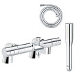GROHE - Pack mitigeur thermostatique Grohtherm 800 avec colonnettes + Douchette 1 jet Vitalio Get Stick + Flexible 1750 mm - vignette
