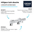 GROHE - Pack mitigeur thermostatique Grohtherm 800 avec colonnettes + Douchette 1 jet Vitalio Get Stick + Flexible 1750 mm - vignette