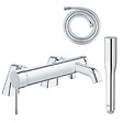 GROHE - Pack mitigeur mécanique Essence avec colonnettes + Douchette 1 jet Vitalio Get Stick + Flexible 1750 mm - vignette