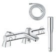 GROHE - Pack mitigeur thermostatique BD Trend avec colonnettes + Douchette 1 jet Vitalio Get Stick + Flexible 1750 mm - vignette