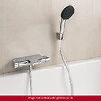 GROHE - Pack mitigeur bain douche thermostatique Grohtherm 2000 + Douchette 2 jets Start 110 + Flexible1750 mm et support - vignette