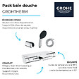 GROHE - Pack mitigeur bain douche thermostatique Grohtherm 2000 + Douchette 2 jets Start 110 + Flexible1750 mm et support - vignette