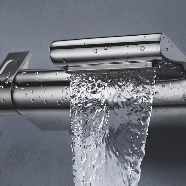 GROHE - Pack mitigeur bain douche thermostatique Grohtherm 2000 + Douchette 2 jets Comfort110 + Flexible1750 mm et support - large