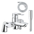 GROHE - Mitigeur mécanique Start Loop avec colonnettes + Douchette 1 jet Vitalio Get Stick + Flexible 1750 mm - vignette