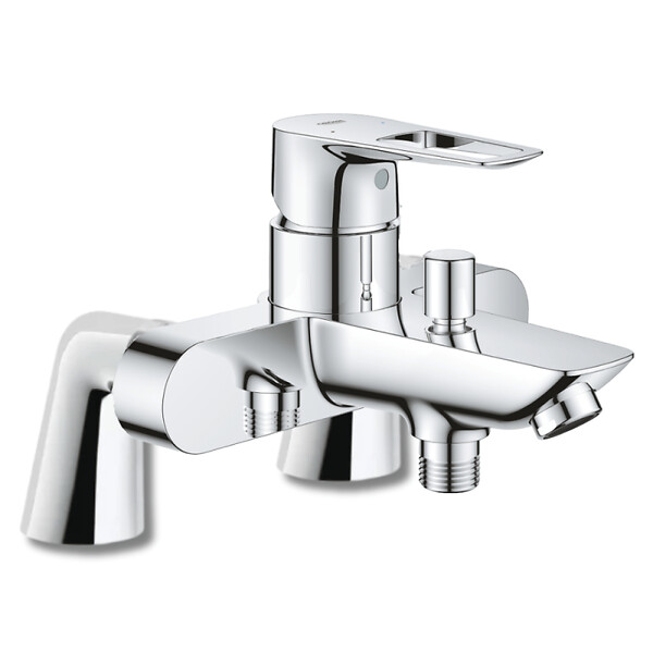 GROHE - Mitigeur mécanique Start Loop avec colonnettes + Douchette 1 jet Vitalio Get Stick + Flexible 1750 mm - large