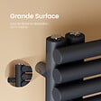 EMKE - EMKE Sèche-Serviettes Chauffage Central 1265 x 600 mm 776W – Radiateur Salle de Bain Eau Chaude, Anthracite - vignette
