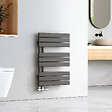 EMKE - EMKE Sèche-serviettes à Eau Chaude Panneau Plat, Sèche-serviettes connexion latérale pour, Anthracite 762x500mm 397Watts - vignette