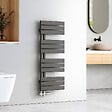 EMKE - EMKE Sèche-serviettes à Eau Chaude Panneau Plat, Sèche-serviettes connexion latérale pour, Anthracite 1041x400mm 478Watts - vignette