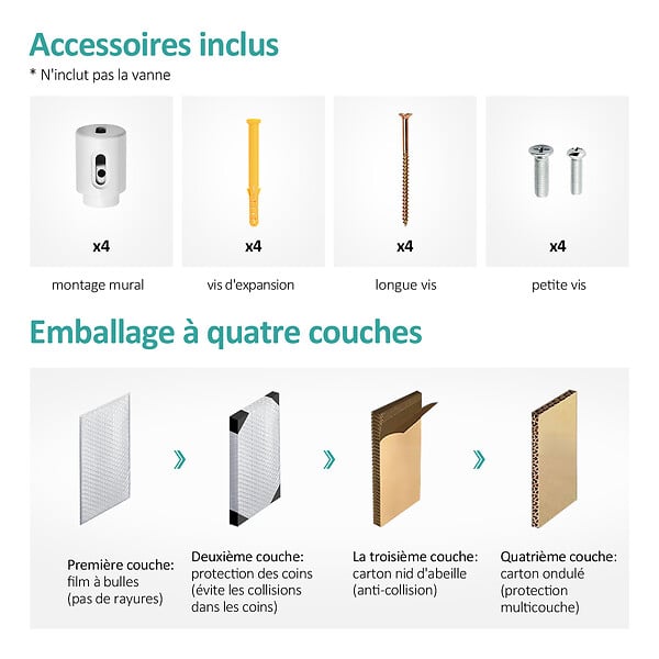 EMKE - EMKE Sèche-serviettes à Eau Chaude Panneau Plat, Sèche-serviettes connexion latérale pour, Blanc 1041 x 400mm 456 Watts - large