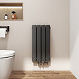 EMKE - EMKE Radiateur Chauffage Central 60 x 30 cm 384W Double Panneau – Radiateur Eau Chaude Vertical Étroit en Acier Noir - vignette