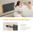 EMKE - EMKE Radiateur Chauffage Central 63 x 100 cm 712W Connexion Centrale 50 mm – Radiateur Eau Chaude Mural en Acier Anthracite - vignette