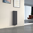 EMKE - EMKE Radiateur Chauffage Central 90 x 30 cm 297W – Radiateur Eau Chaude Vertical Étroit en Acier Anthracite - vignette