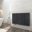 EMKE - EMKE Radiateur Chauffage Central Vertical 63 x 100 cm 1308W Double Panneau en Acier Anthracite – Radiateur Eau Chaude Mural Design - vignette