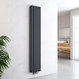 EMKE - EMKE Radiateur Chauffage Central 180 x 30 cm 1082W Double Panneau – Radiateur Eau Chaude Vertical Étroit en Acier Anthracite - vignette