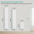 EMKE - EMKE Radiateur Chauffage Central 180 x 30 cm 559W – Radiateur Eau Chaude Vertical Étroit en Acier Blanc - vignette