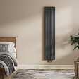 EMKE - EMKE Radiateur Chauffage Central 160 x 30 cm 501W – Radiateur Eau Chaude Vertical Étroit en Acier Anthracite - vignette