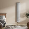 EMKE - EMKE Radiateur Chauffage Central 160 x 30 cm 966W Double Panneau – Radiateur Eau Chaude Vertical Étroit en Acier Blanc - vignette