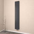 EMKE - EMKE Radiateur Chauffage Central 180 x 30 cm 1082W Double Panneau – Radiateur Eau Chaude Vertical Étroit en Acier Noir - vignette