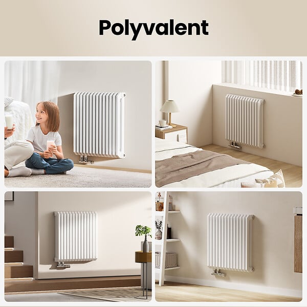 EMKE - EMKE Radiateur eau chaude horizontal en acier H.60 × L.59,4 cm 969 W Le design Chauffage central blanc - large