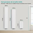 EMKE - EMKE Radiateur Chauffage Central 60 x 30 cm 210W – Radiateur Eau Chaude Vertical Étroit en Acier Blanc - vignette