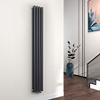 EMKE - EMKE Radiateur eau chaude en acier Tube Rond Radiateur Mural Anthracite 180x24cm 868W Double Couche - vignette