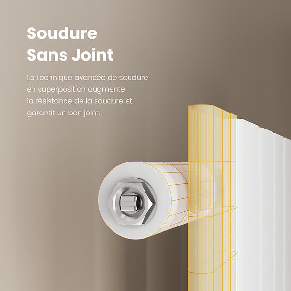 EMKE - EMKE Radiateur Chauffage Central 160 x 30 cm 501W – Radiateur Eau Chaude Vertical Étroit en Acier Blanc - large