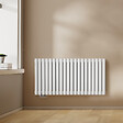 EMKE - EMKE Radiateur eau chaude en acier Tube Rond Radiateur Mural Blanc 60x120cm 1533W Double Couche - vignette