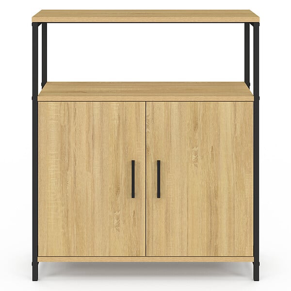 ID MARKET - Buffet d'appoint 1 niche et 2 portes 70 cm DETROIT design industriel - large