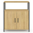 ID MARKET - Buffet d'appoint 1 niche et 2 portes 70 cm DETROIT design industriel - vignette