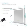 EMKE - EMKE Miroir cosmétique 60x51.6cm, avec 3 LED de couleur à intensité variable, miroir carré blanc orientable sur 360° - vignette
