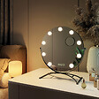 EMKE - EMKE Miroir de maquillage Hollywood avec Ampoules LED Miroir grossissant Interrupteur tactile 3 couleurs dimmable Rotation à 360° - Cadre Noir 47x40cm - vignette