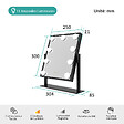 EMKE - EMKE Hollywood miroir de courtoisie avec lumière, 47.5x36.5cm noir, miroir de coiffeuse pivotant à 360°, avec 3 lumières dimmables - vignette